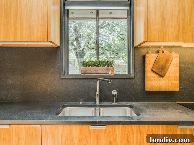 Elegant dining area with a modern light fixture