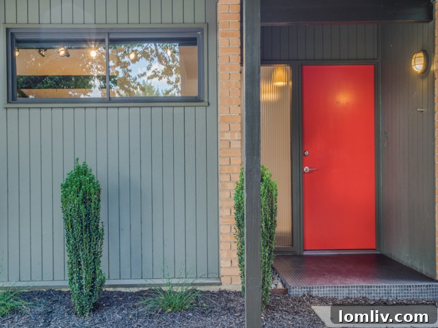 Side view of 9810 Northcliff Drive showcasing architectural details