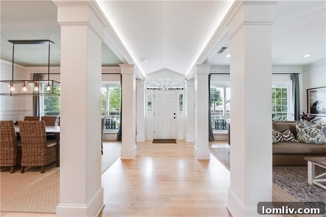Elegant interior hallway and living space of the 4,007 sq ft Dallas modern farmhouse