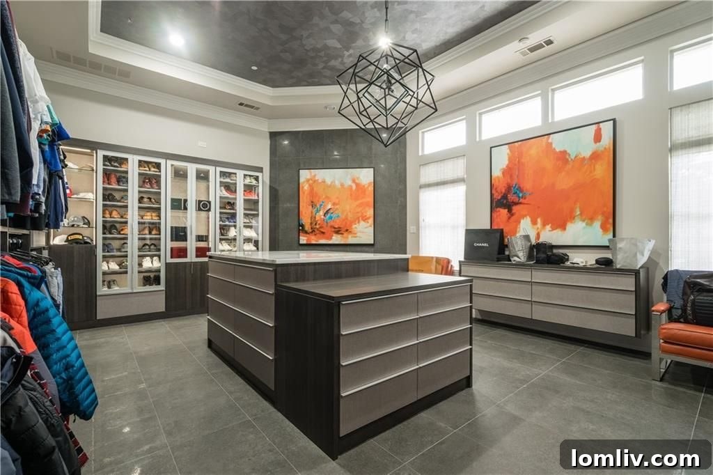 Luxurious Walk-in Closet with Island