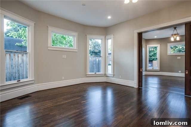 Close-up of a restored architectural detail, possibly a pocket door or trim