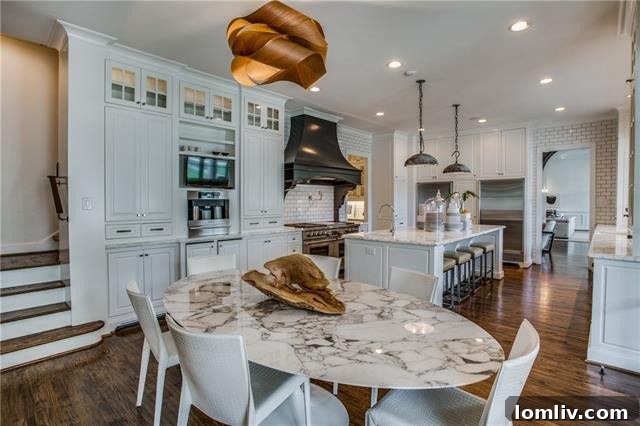 Detailed shot of the kitchen's subway tile backsplash extending to the ceiling