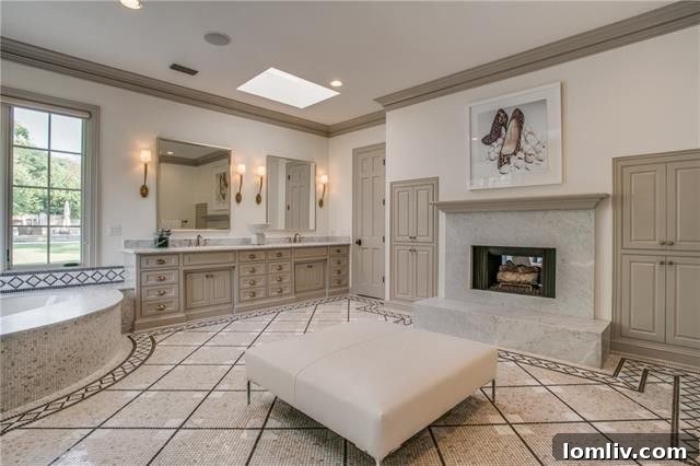 Dual vanity setup in the spacious master bathroom, offering ample personal space