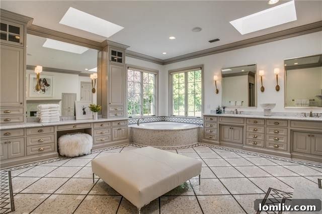 Walk-in shower with contemporary tiling and high-end fixtures in the master bath