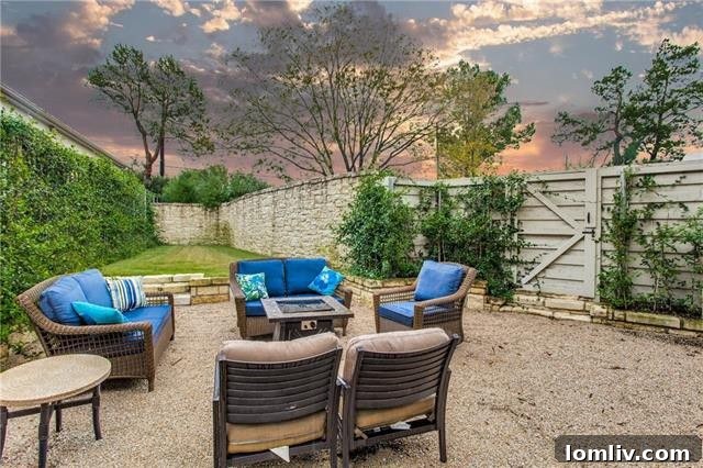 The tranquil outdoor courtyard, an ideal space for relaxation or intimate gatherings.