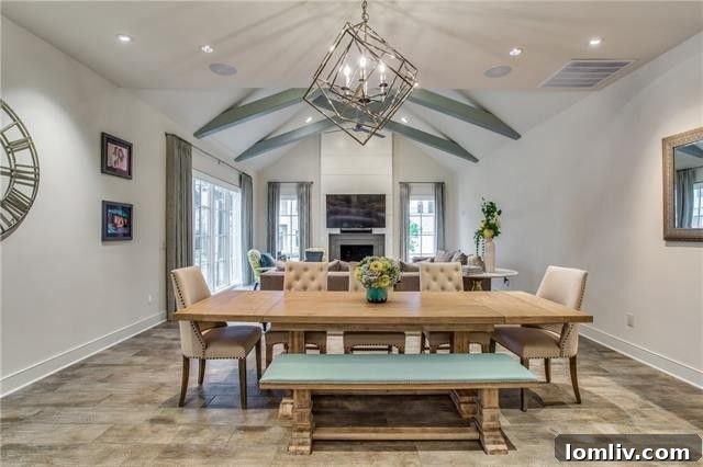 View of the open concept living and dining areas, highlighting the seamless flow for entertaining.