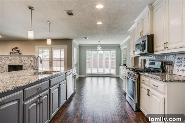 Gourmet Kitchen with Stainless Steel Appliances and Granite Countertops