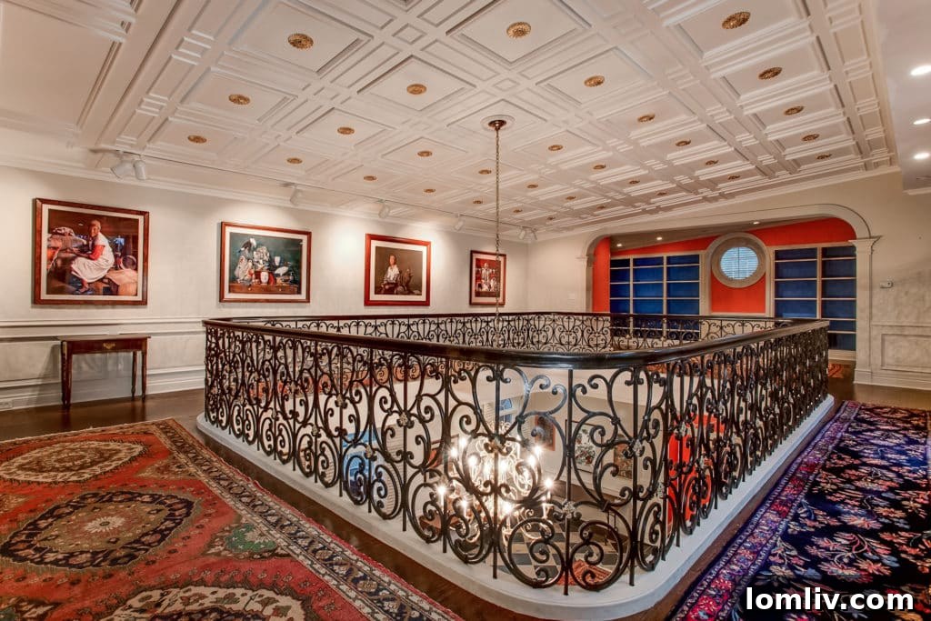Elaborate hand-painted ceiling in the Gentling Brothers' grand ballroom at 4928 Bryce Avenue