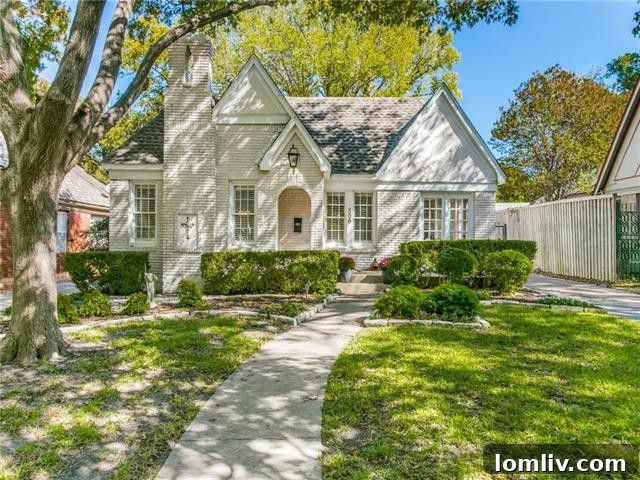 Historic 1928 Hollywood Heights Tudor home exterior, Dallas TX