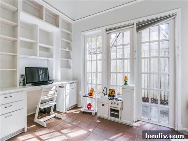Interior view of sunroom, highlighting versatile space