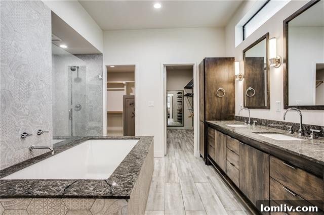 Sophisticated master bathroom with premium fixtures, reflecting the high-end craftsmanship throughout the home.