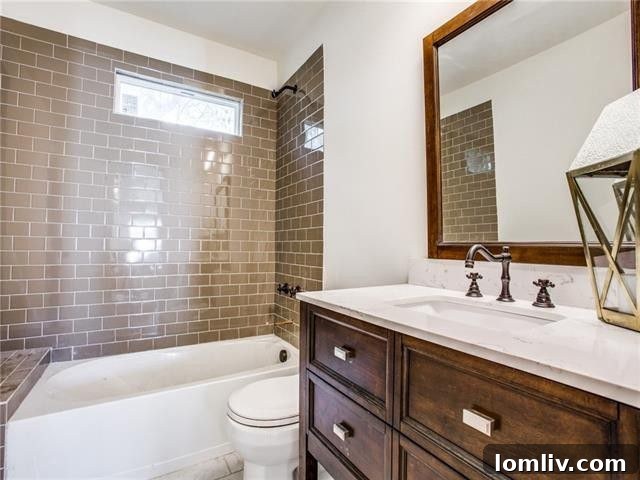 Updated Bathroom with Modern Finishes in Oak Cliff Home