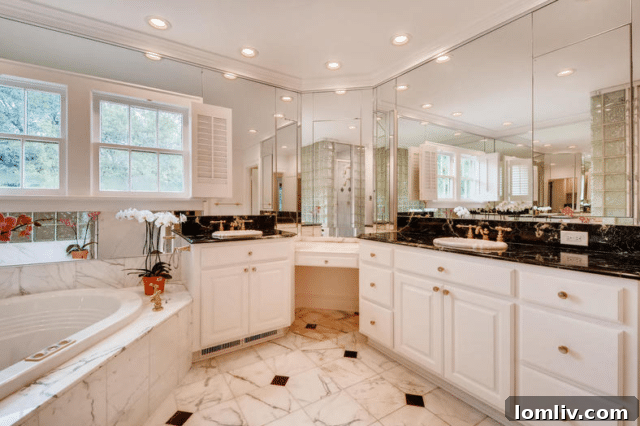 Ruth Story Wins Exclusive Windsor Place Listing 15 Another angle of the elegant master bathroom with modern fixtures and classic marble