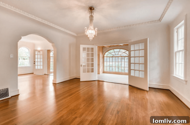 Ruth Story Wins Exclusive Windsor Place Listing 7 Dining room with honey-colored oak floors and access to the side garden