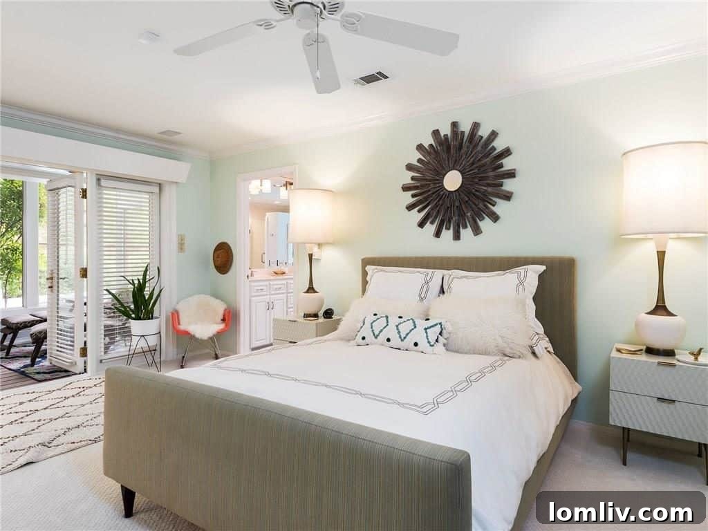 Hallway Leading to Bedrooms with Modern Art