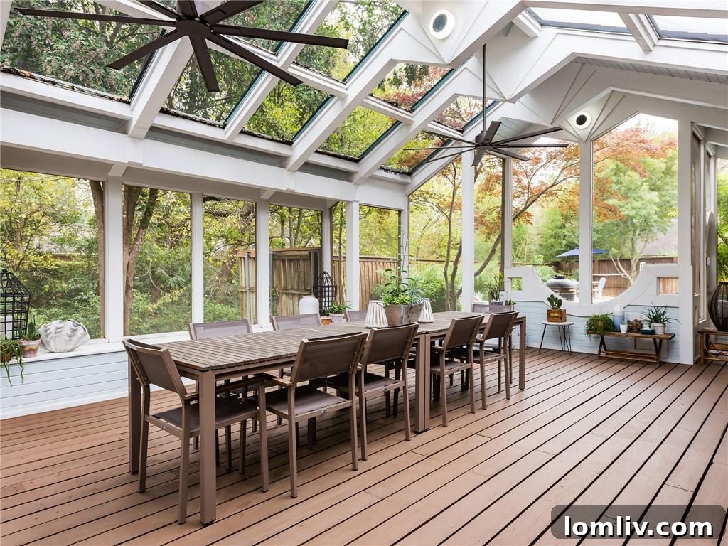 Luxury Outdoor Living Area with Pool and Covered Patio