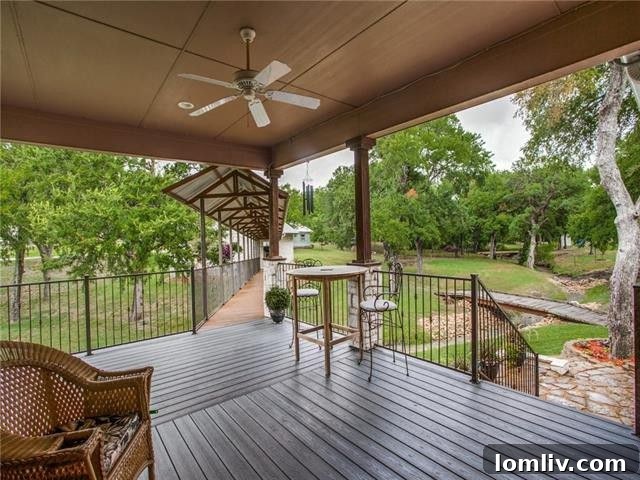 Charming Covered Bridge Leading to Workshop and Garage