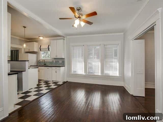 Bright and airy living space in the renovated Junius Street home.