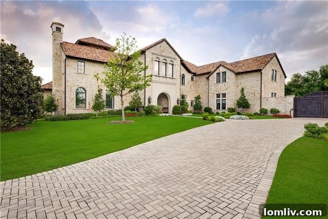 Exquisite Tuscan Villa exterior at 10739 Bridge Hollow Court, Preston Hollow, Dallas