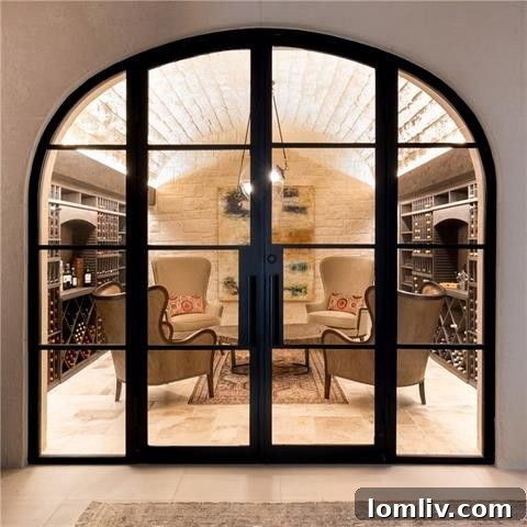 Elegant staircase connecting the multiple levels of the Tuscan villa