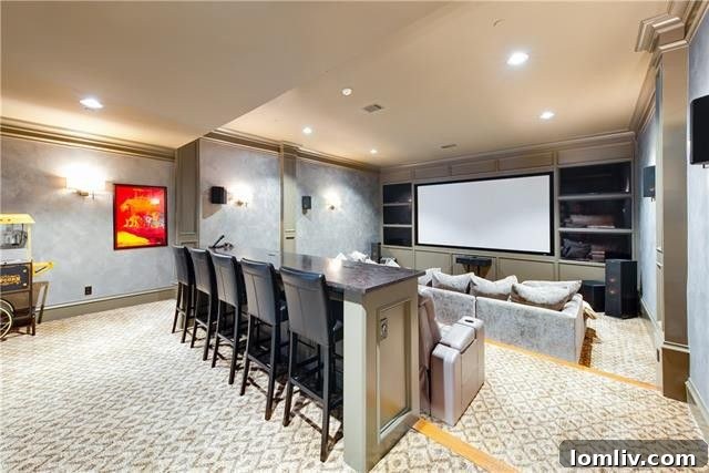Spacious hallway connecting various rooms, showcasing architectural elements
