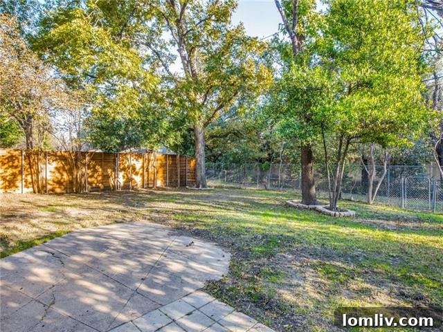 Spacious backyard potential at Farmers Branch bungalow