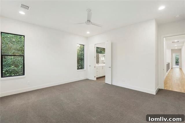 Luxurious master bathroom with large walk-in shower and soaking tub