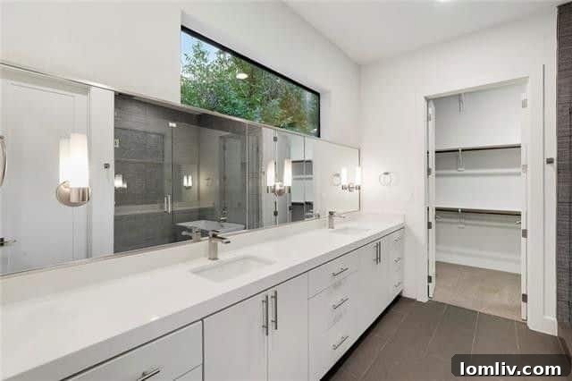 Elegant soaking tub in a modern master bathroom setting