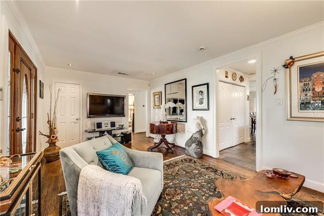 Interior view of living room with hardwood floors