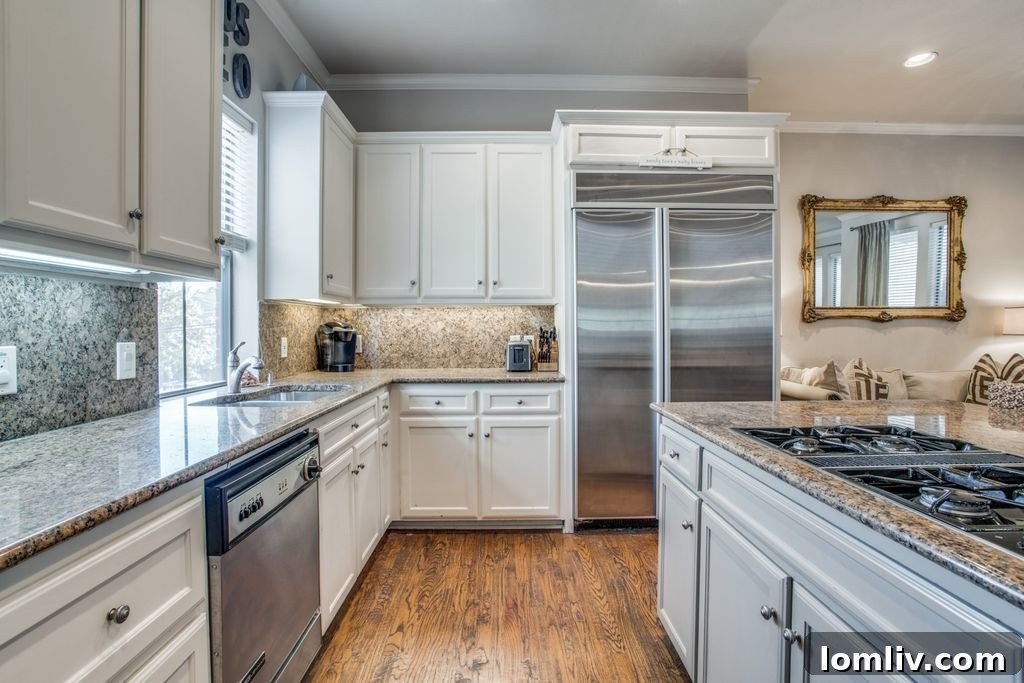 Gourmet kitchen with stainless steel appliances and granite countertops