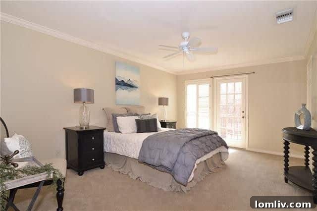 Bright master bedroom with ample natural light