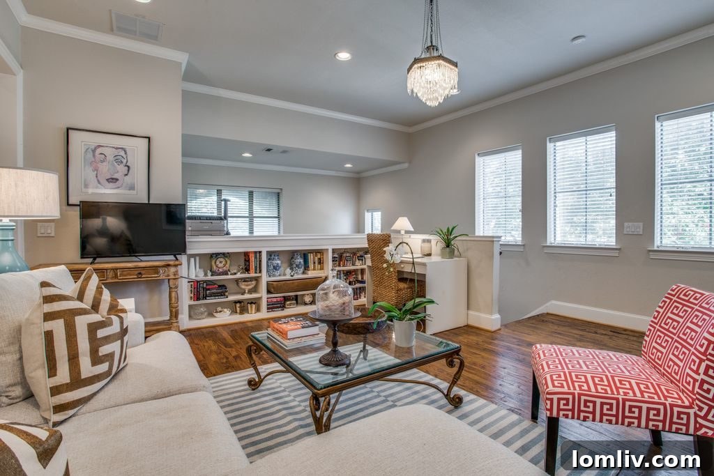 Cozy den or study with built-in bookshelves in a luxury condo
