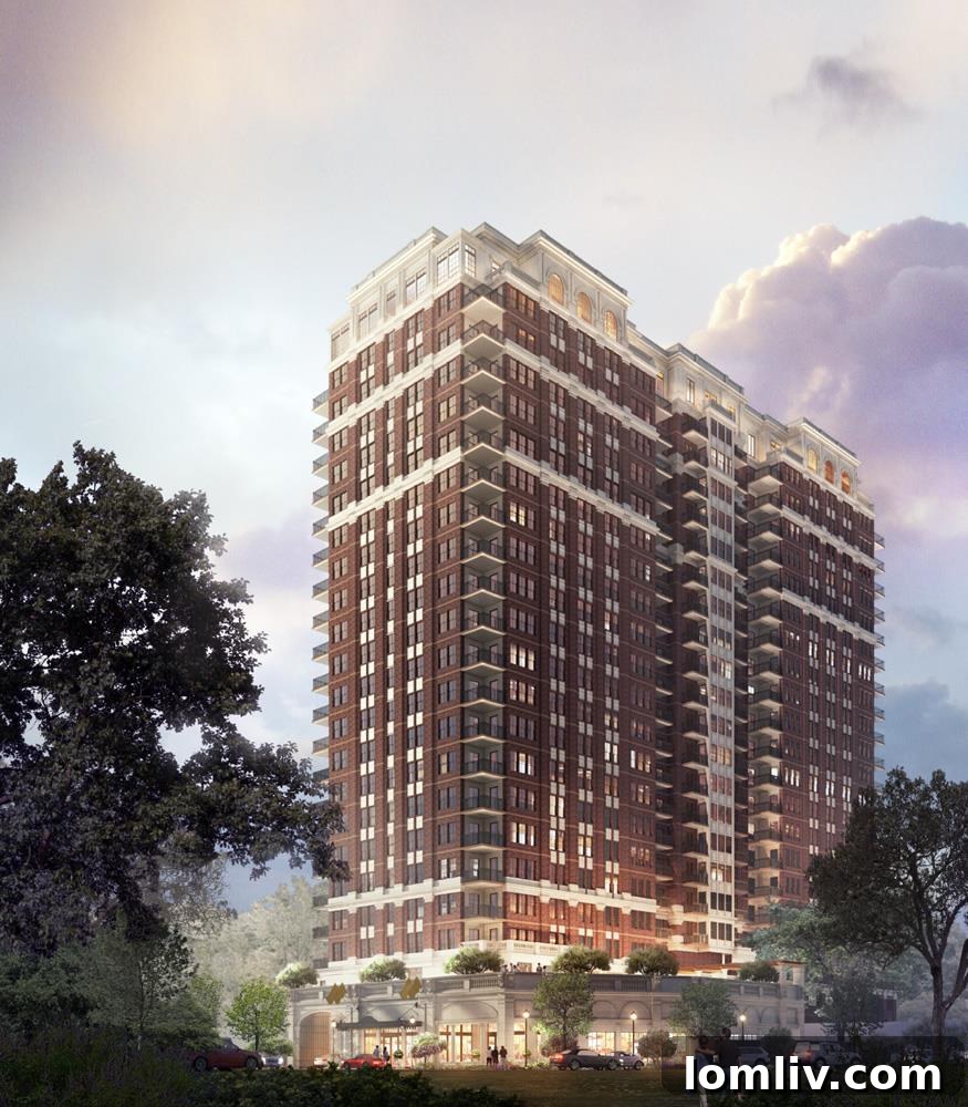 The McKenzie exterior, a premier luxury apartment building in Dallas