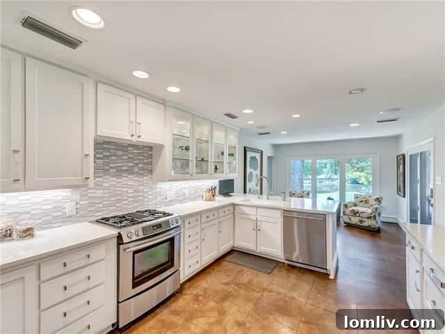 Seamless flow from living to dining in the garden home