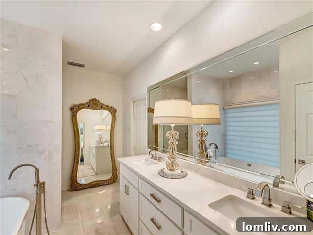 Spacious master bedroom with golf course views and sitting area