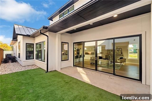 Covered patio with synthetic grass, ideal for low-maintenance outdoor living in Magnolia West