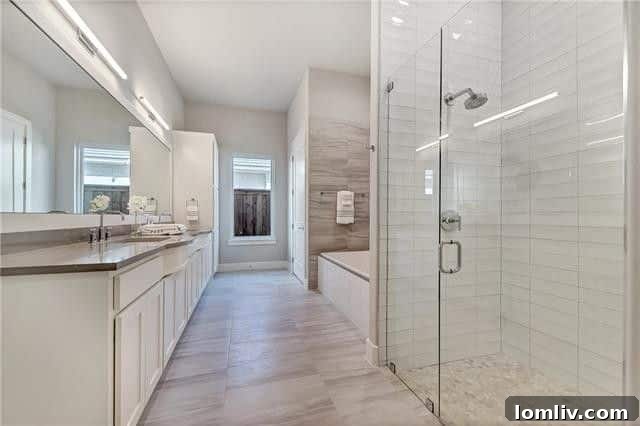 Elegant master bedroom offering comfort and privacy in a custom Fort Worth home