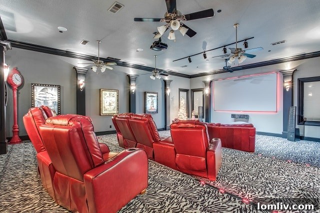Colleyville: Estate Luxury, Home Comfort 5 Sophisticated home theater with comfortable seating and advanced sound system