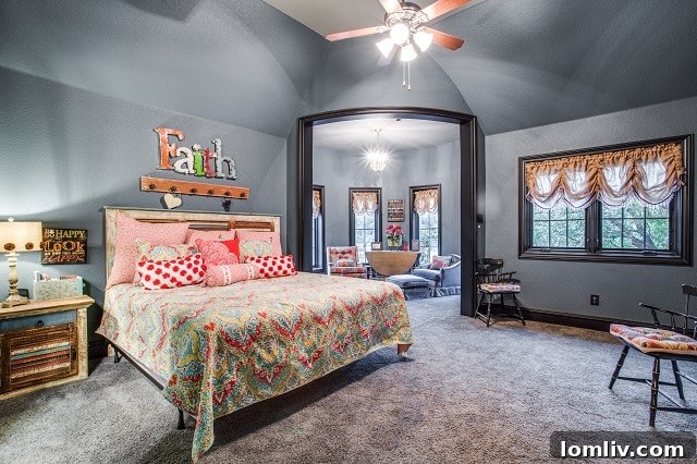 Colleyville: Estate Luxury, Home Comfort 8 Spacious guest bedroom with ample natural light and comfortable furnishings