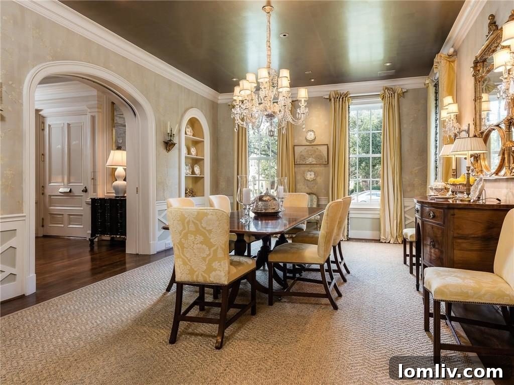 3821 Shenandoah: Formal Dining Room with de Gournay Wall Covering