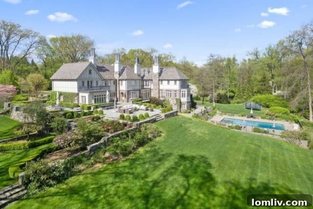 Luxurious English Manor architecture and landscaping in Fairfield County