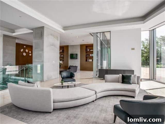 Dining area with modern decor and city views