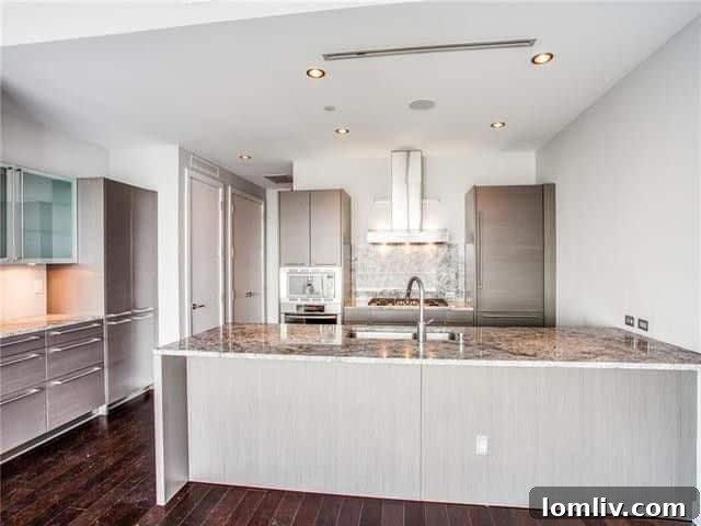 Gourmet kitchen with granite countertops and high-end appliances