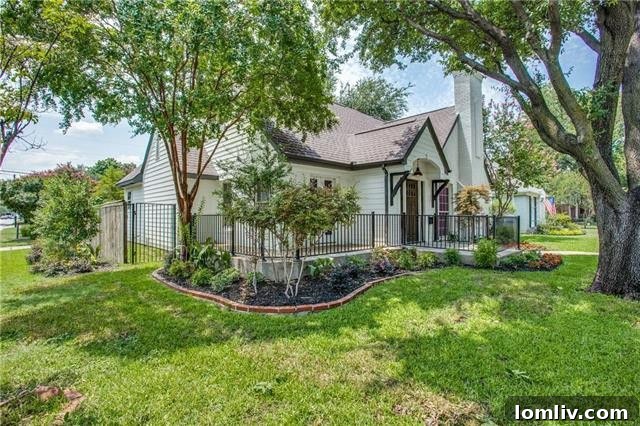 Front exterior of the renovated Tudor home