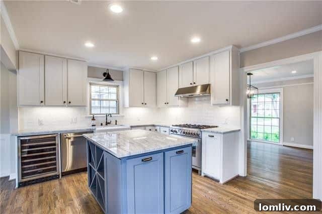 Gourmet kitchen featuring a large island and ample counter space