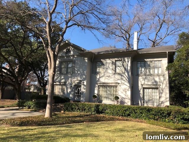 The elegant 3912 Miramar front view, highlighting the classic architecture of the Highland Park residence Lynn McBee is selling, symbolizing her commitment to Dallas.