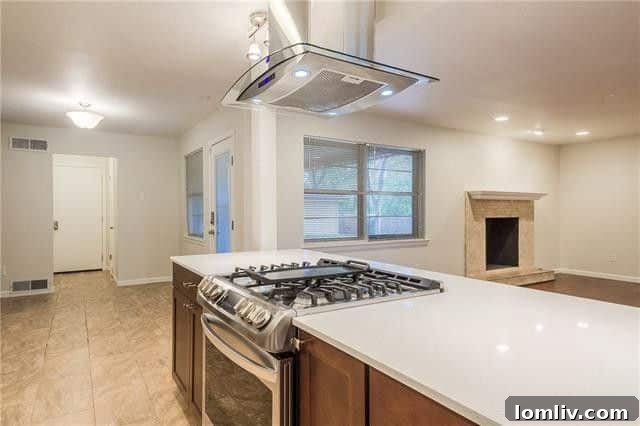 Entertainers Paradise Buckner Terrace Corner Lot Ranch 6 Elegant Dining Area with Hardwood Floors, Seamlessly Connecting to Open Living Spaces