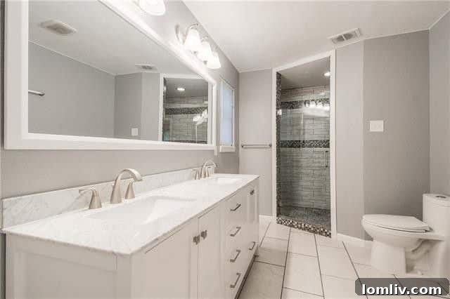 Entertainers Paradise Buckner Terrace Corner Lot Ranch 7 Recently Renovated Bathroom with Elegant Marble Vanity and Modern Fixtures