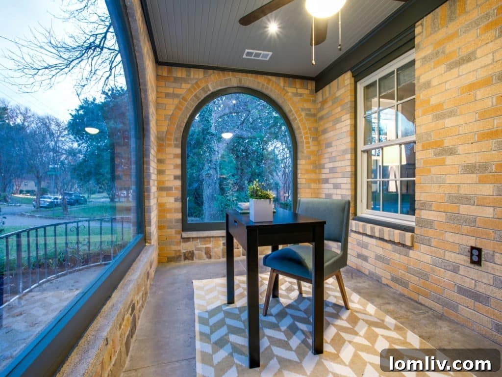 Hollywood Heights Tudor: A Captivating Canvas for Family Celebrations 10 919 Valencia Street Dallas TX - Newly Enclosed Front Porch Office