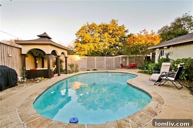 Backyard Pool and Landscaping with Gazebo